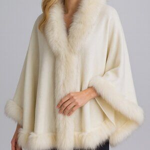 ADRIENNE VITTADINI PLUS PONCHOS/SHAWL OFF WHITE SIZE 2XL